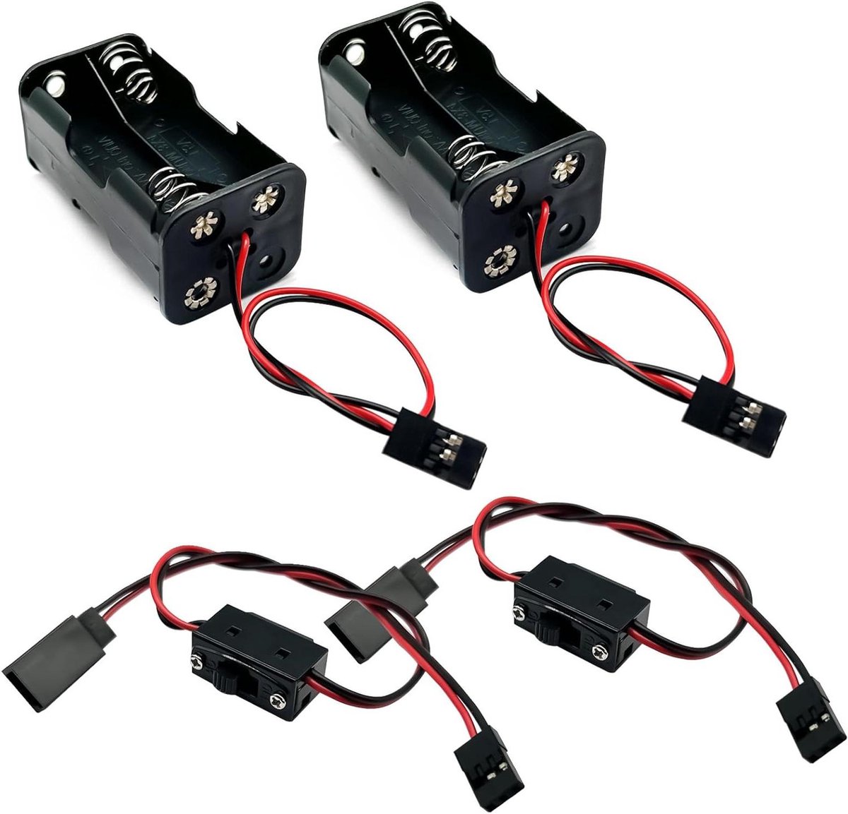 RC Batterijhouder met Schakelaar - Accu Box Stroomschakelaar - RC Auto Aansturen - JR Connector