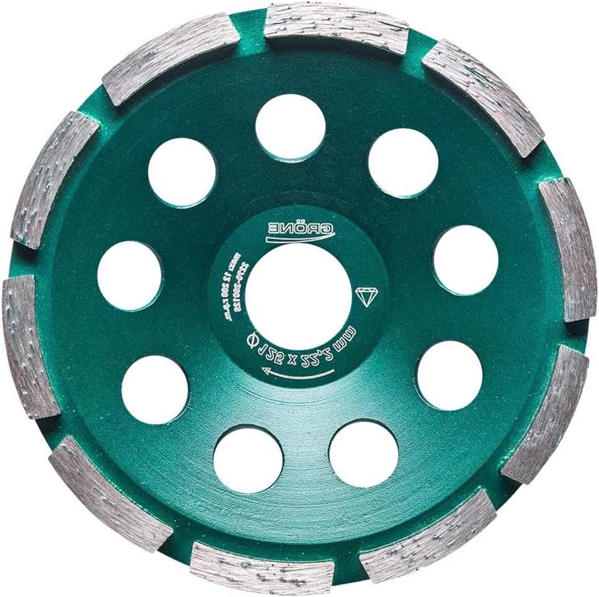 Stalen Komschijf - Diamantschijf Slijpschijf - Hard Materiaal Slijpen - Speciale Koelgaten - 125x2223 mm - Grijs