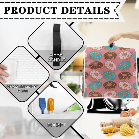Mixerhoes Keukenmachine - Stofkap Mixer - Keuken Organisatie - Wasbaar Canvas Polyester - 43.5 x 27.5 x 37.5 cm — afbeelding 3
