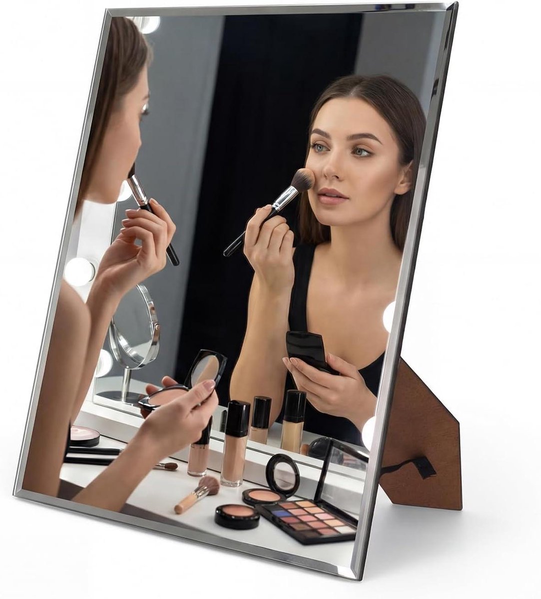 Tafelspiegel - Make-up Spiegel - Dagelijkse Verzorging - Hoge Resolutie Glas - 27 x 33 cm - Neutrale Kleur