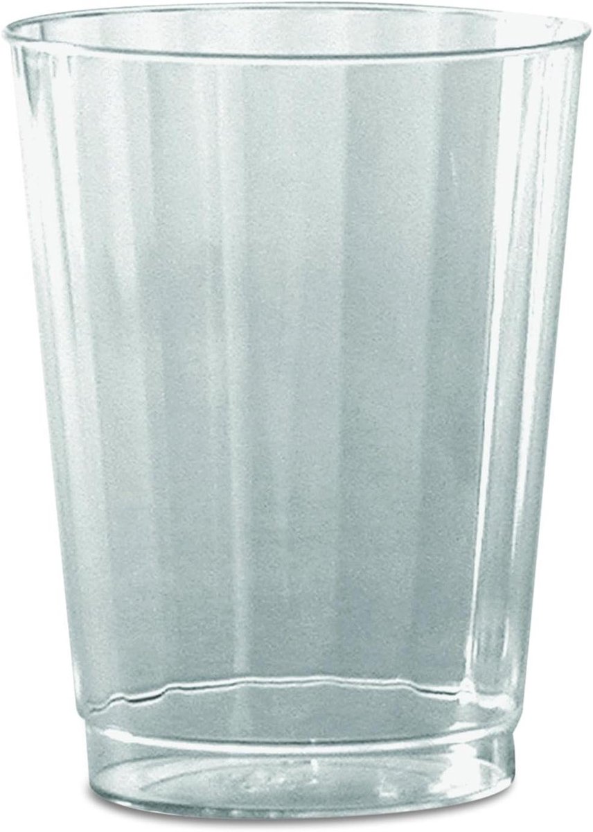 Plastic Tumblers - Bekers - Feestelijke Gelegenheden - Gecanneleerd Ontwerp - 10 Ounces - Helder