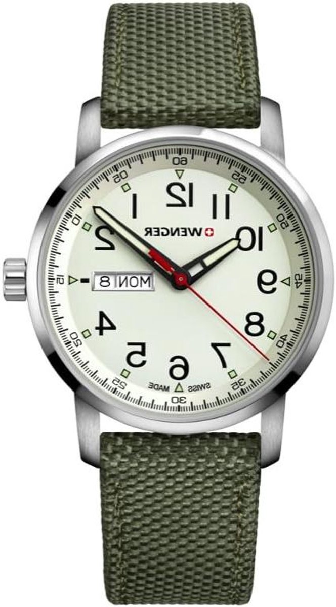 Horloge met Nylon Band - Unisex Polshorloge - Dagelijks Gebruik - Swiss Made - 42 mm - Wit