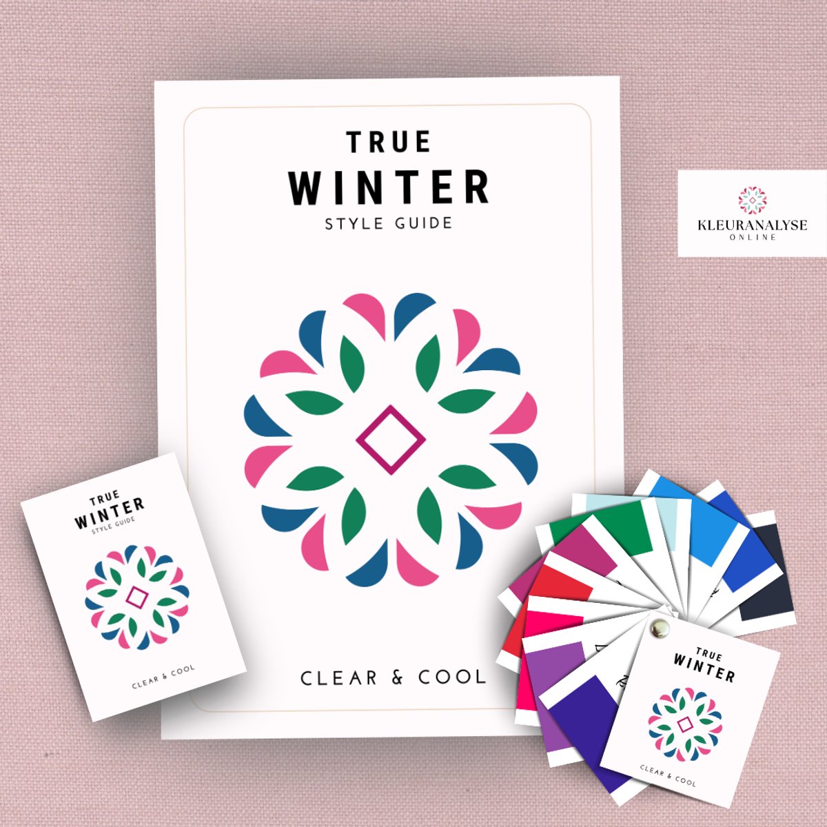 True Winter Bundel - Stijlgids + Pocket Guide + Kleurenwaaier - Seizoenskleuren – Kleurtype Wintertype – Koel & Helder – Kleuranalyse – Kleuradvies Voor Kleding