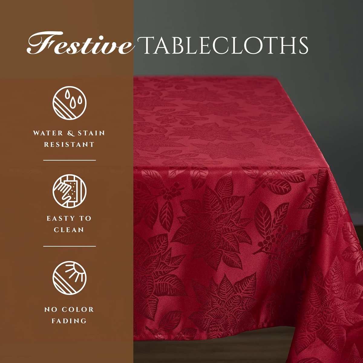 Tafelkleed - Tablecloth - Eettafel Dekken - Vlekbestendig - 152 x 250 cm - Rood