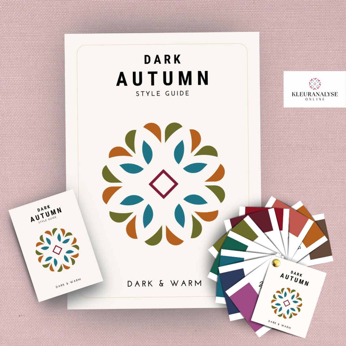 Dark Autumn Bundel - Stijlgids + Pocket Guide + Kleurenwaaier - Seizoenskleuren – Kleurtype Herfsttype – Warm & Diep – Kleuranalyse – Kleuradvies Voor Kleding