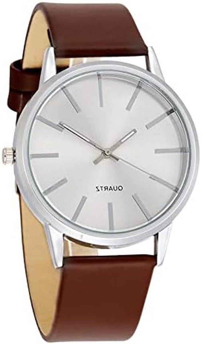 Heren Horloge - Klassiek Horloge - Dagelijks Gebruik - Plat Design - 34 mm Wijzerplaat - Zwart