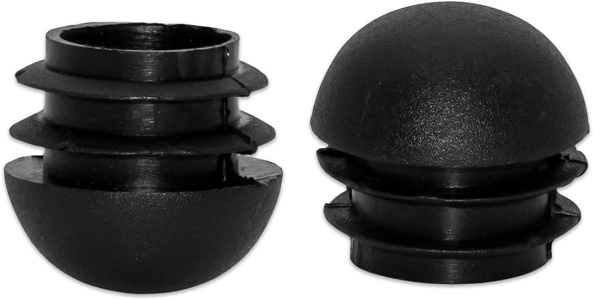 Ronde Buispluggen - Stoelpootdoppen Eindkappen - Vloeren Beschermen - Met Kogeltips - 22mm - Zwart