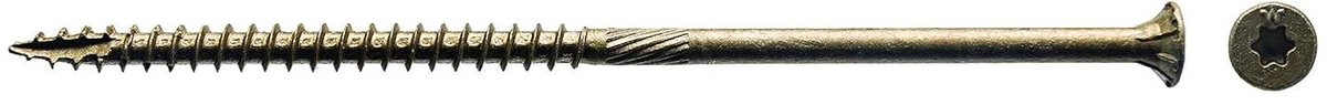 Houtschroeven Exterieur - Buitenschroeven Brons - Houtverbindingen Maken - Brons Gecoate Coating - 10x5" - Brons