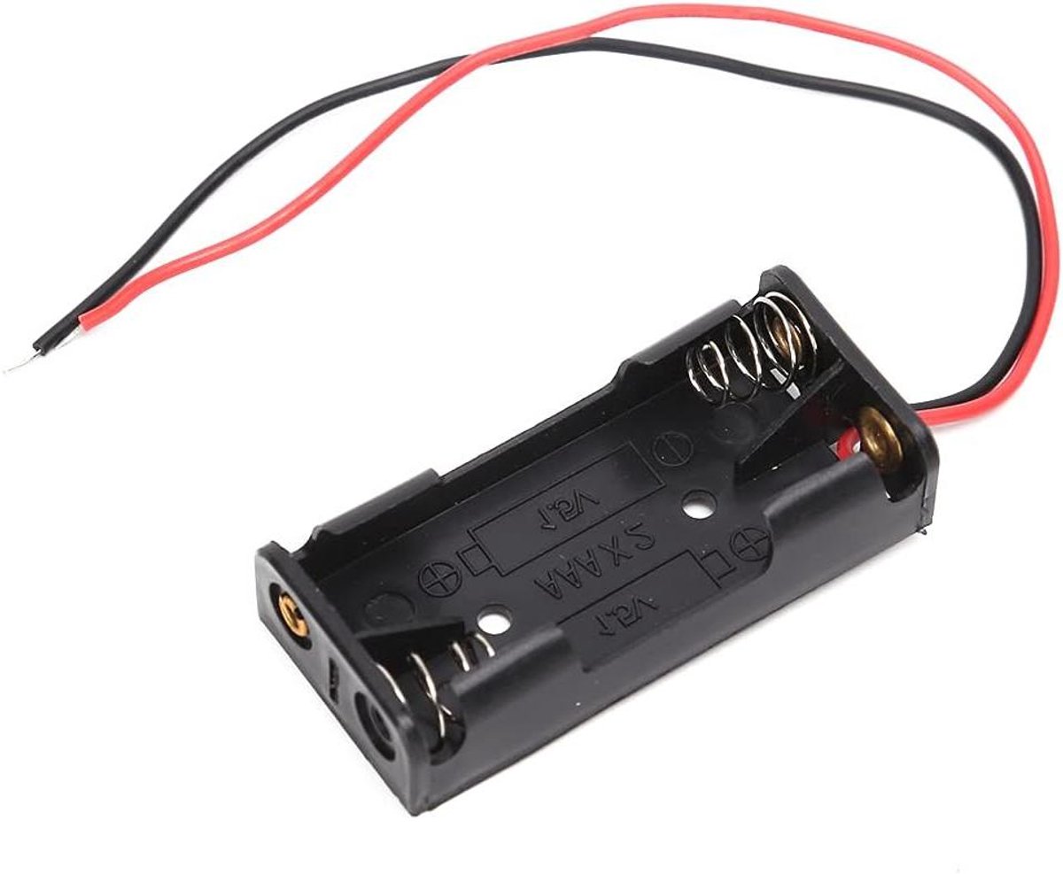 Batterijhouder AAA - Batterijdoosje Kabel - Elektronica Voeden - Stabiele Stroomvoorziening - 10 Stuks - Zwart