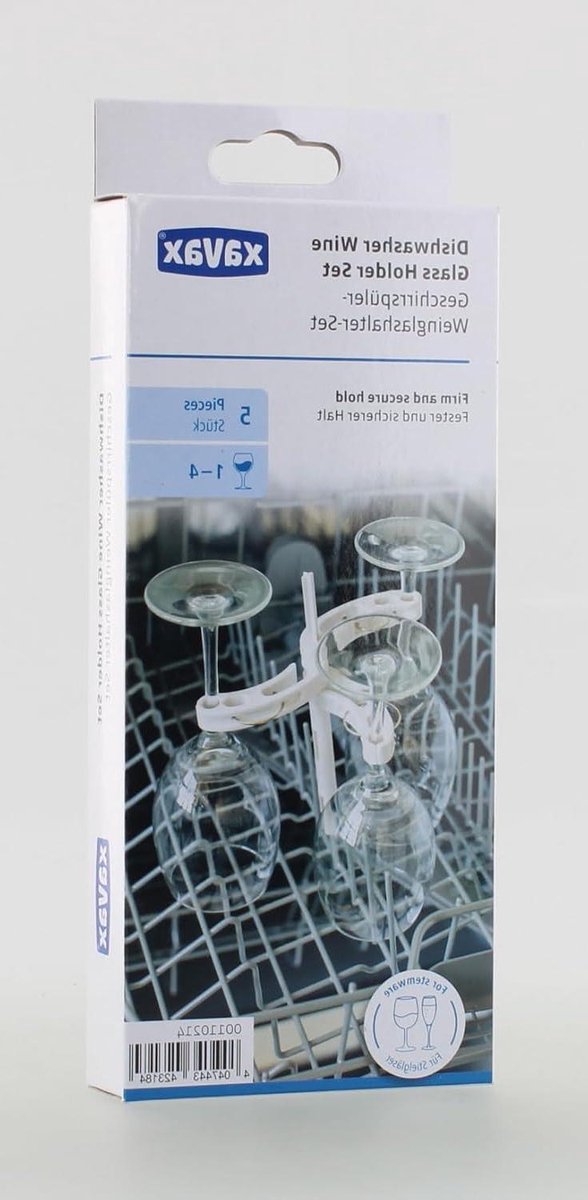Wijnglashouder Vaatwasser - Glazenhouder Flessenrek - Glazen Beschermen - Voor 4 Glazen - 1 Stück - Wit