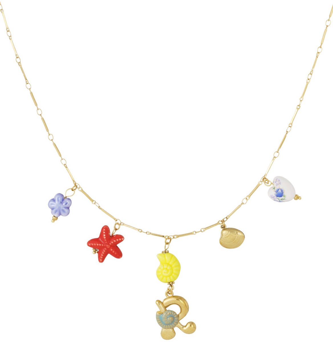 Happy Initials ketting met bedels