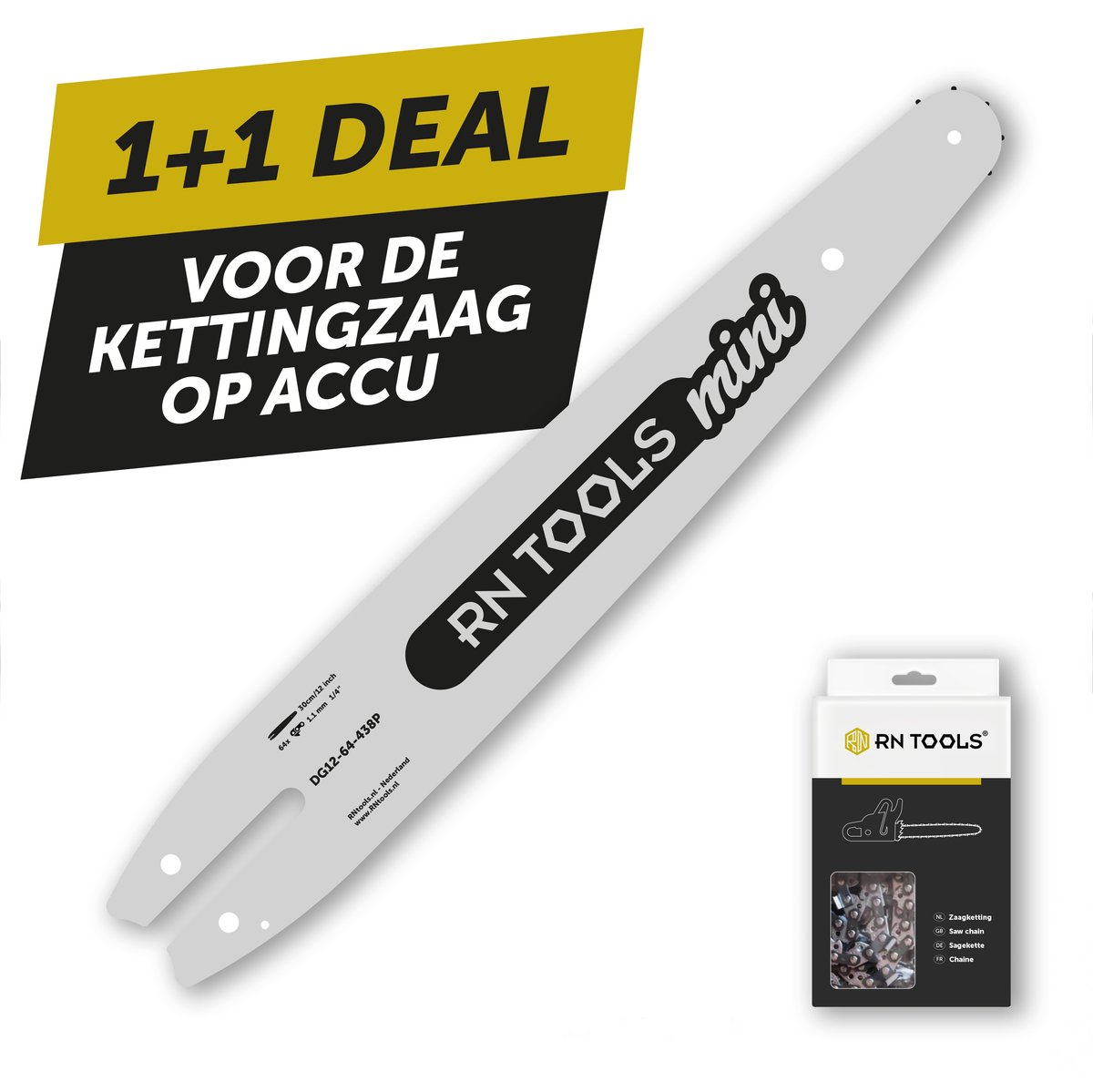 RNtools Kettingzaagblad 30 cm 1/4 1.1 mm Mini - o.a. Stihl + zaagketting