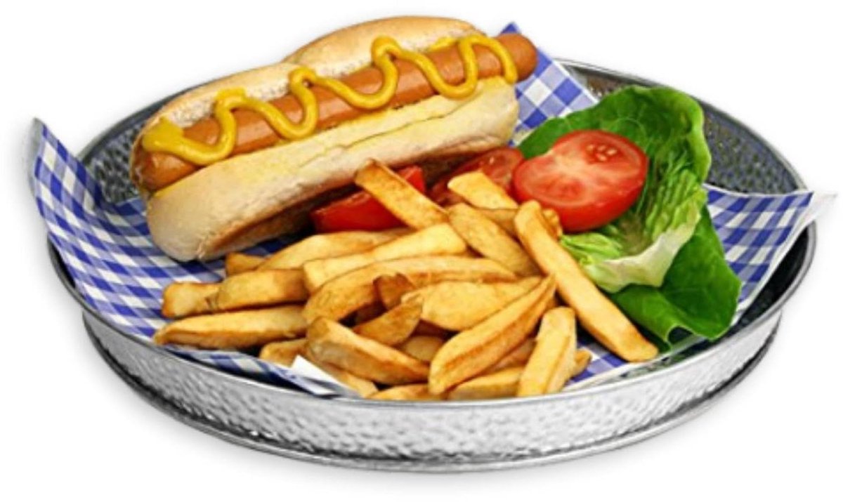 Serveerschaal Rond - Diner Platter - Eten Presenteren - Gekiezelde Textuur - 8.5 Inch - Zilver