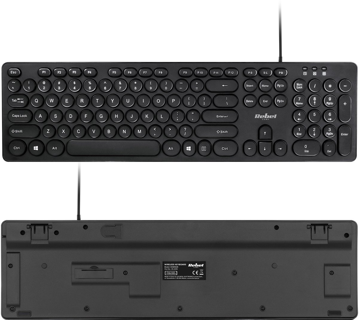 Rebel - WDK100 - bedraad toetsenbord met USB 2.0 - membraantoetsen