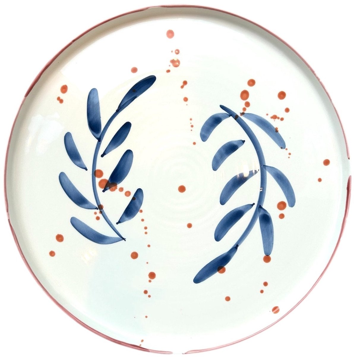 Val Pottery - Schaal Gabriela Blue Feather 35cm - Schalen