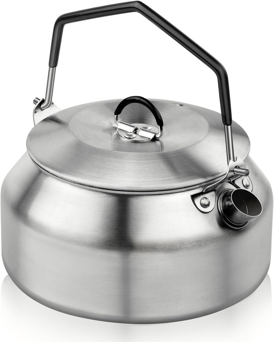 RVS Camping Kettle voor Buiten, Draagbare Waterkoker voor Snelle Koffie en Thee tijdens Picknicks en Wandelen
