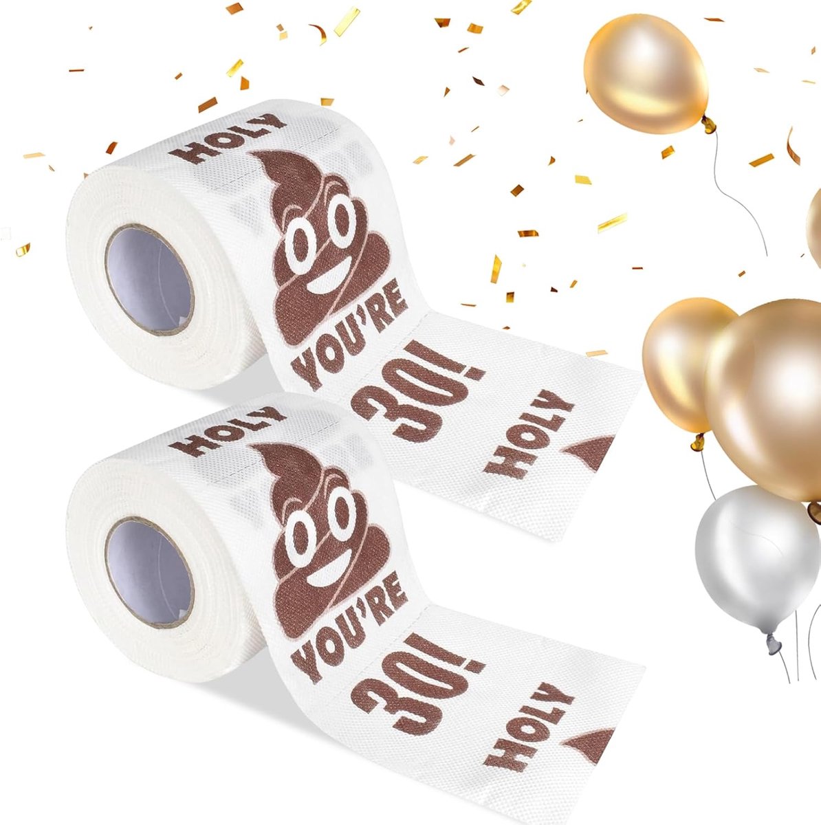 30e Verjaardag - 2 Rollen Soft Toiletpapier - 250 Vellen Elke Rol - 3 Ply Met Motief - Grappig Toiletpapier Voor Vrienden Familie Verjaardagsfeest Decoraties