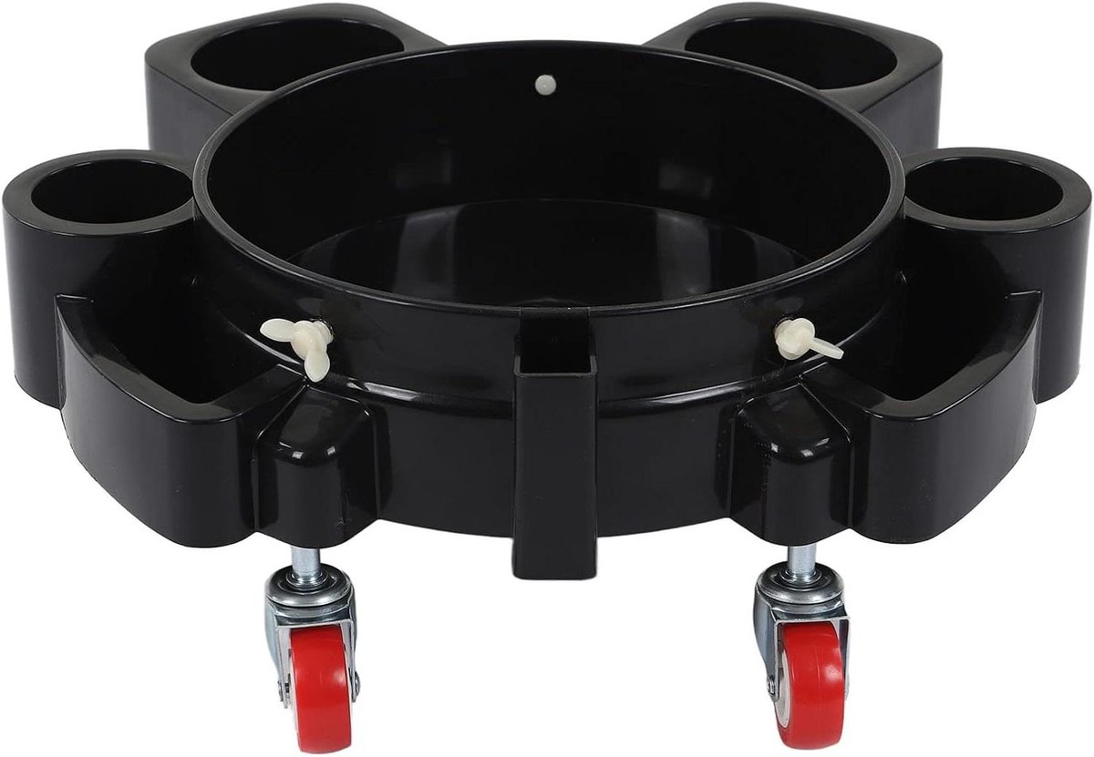 Rollende Emmer Dolly - Emmer Trolley - Autodetailing en Schoonmaken - Met 5 Zwenkwielen en Rem - 300 mm Diameter