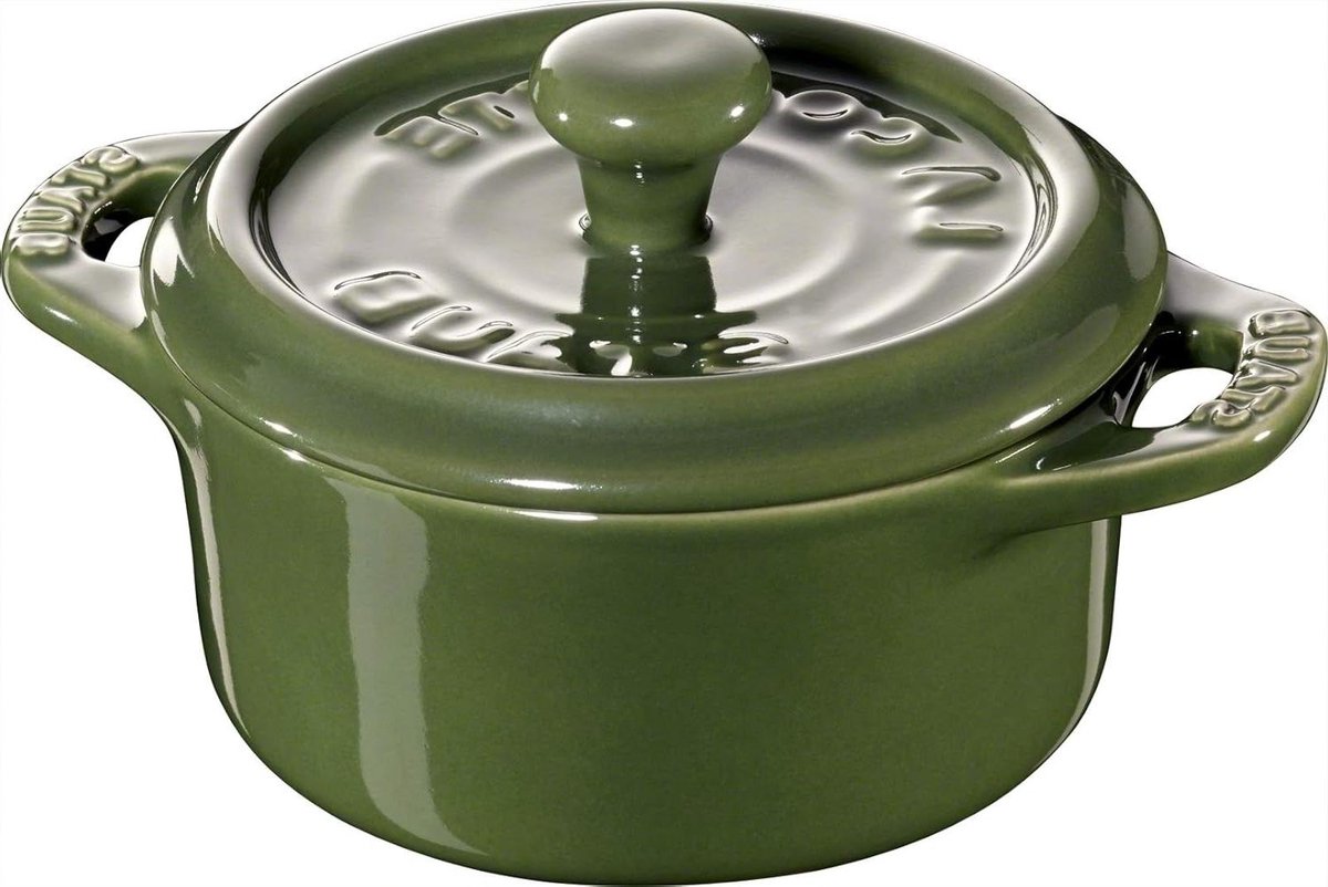 Mini Braadpan - Ovenschaal Rond - Koken en Bakken - Met Deksel - 835 Liter - Groen