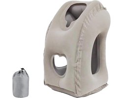 Reis Kussen - Slaapkussen Vliegtuig - Comfortabel Slapen - Ergonomisch Ontwerp - 49x30x30cm - Grijs