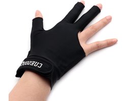 Biljart Handschoen - Poolhandschoen Bridge Hand - Consistente Slagen - Open Vingers Anti-slip Palm - M-Links - Zwart