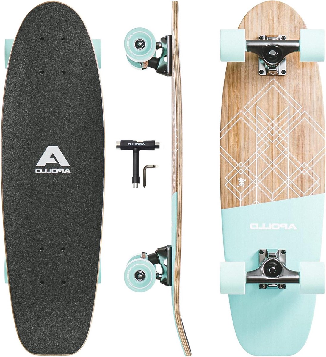 Longboard Cruiser Mini skateboard Hout board Stadstransport Zeer wendbaar 70 cm