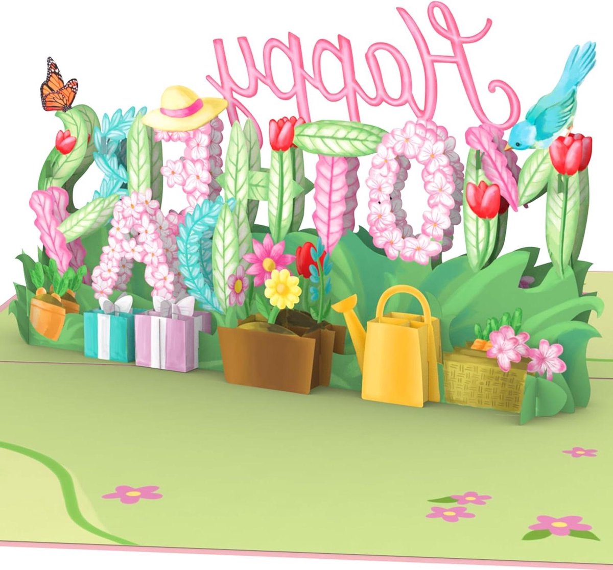 3D Pop-up Kaart - Wenskaart Bloemen - Moederdag Vieren - Handgemaakt Papier - 15 x 19 cm - Multicolor