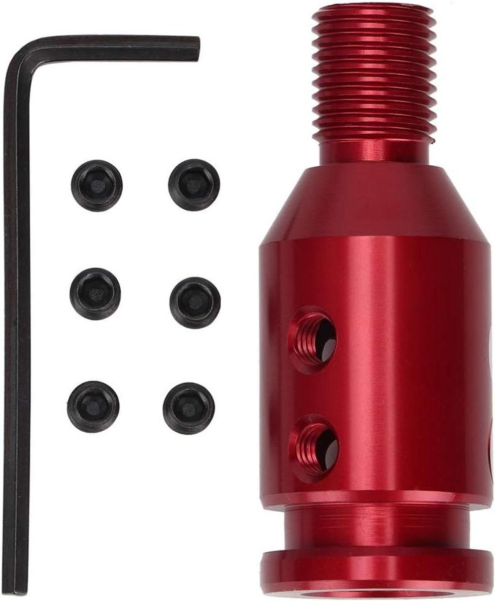 Schakelpook Adapter - Pookknop Adapter - Auto Interieur - Zonder Schroefdraad - 12x1.25 - Rood
