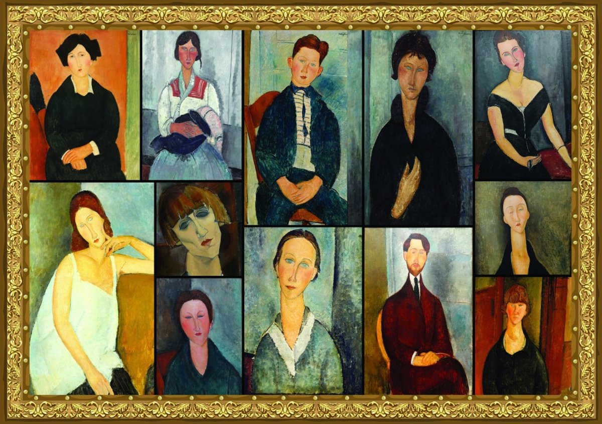 Grafika puzzel La peinture de Modigliani - 2000 stukjes kunst.