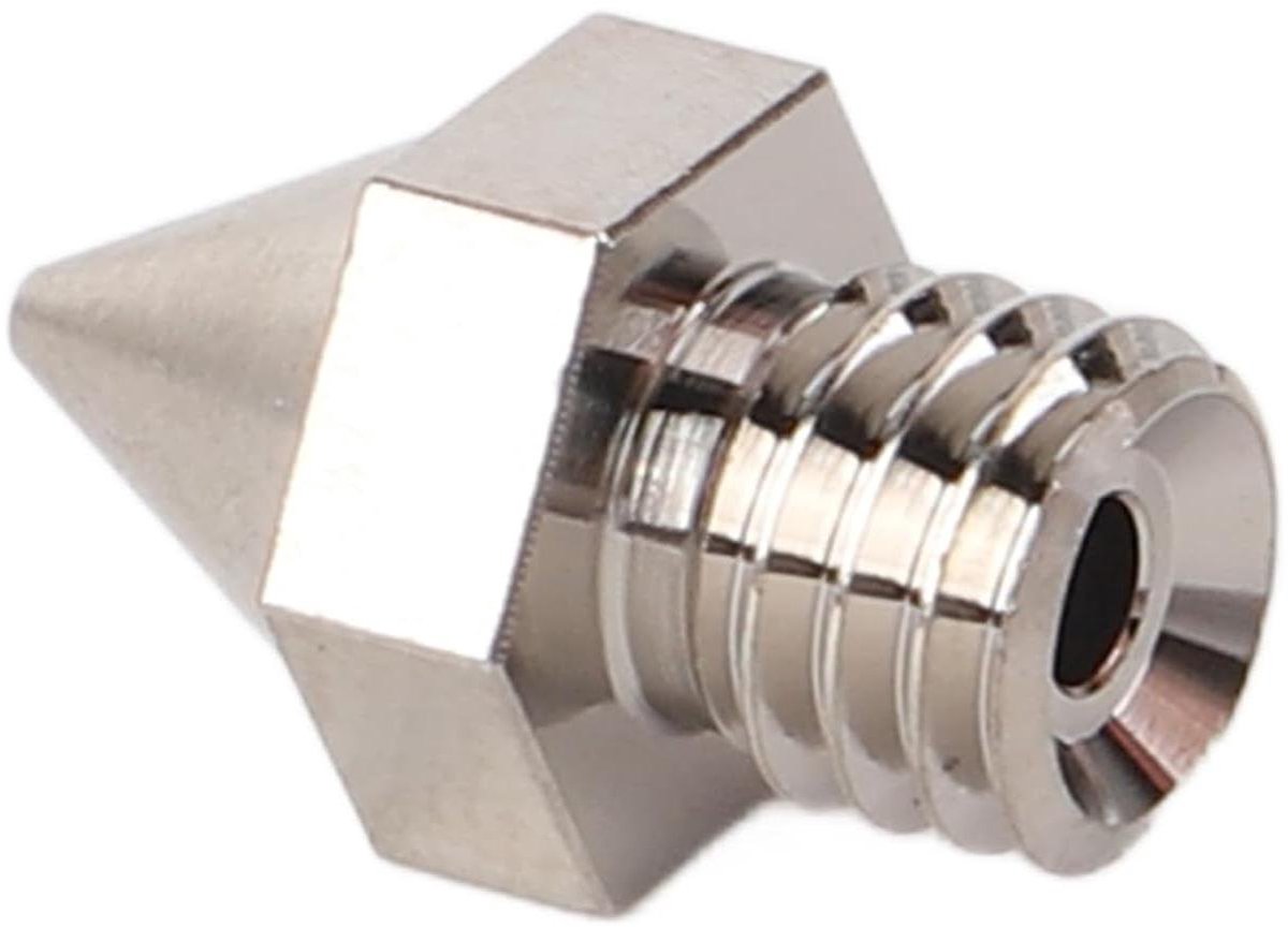 3D Printer Nozzle - Hot End Tip - Precisie Printen - Gehard Alloy Materiaal - 0.4mm - Zilver
