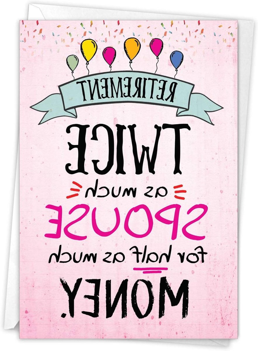 Grappige wenskaart - Pensioenkaart met envelop - Pensioenwensen schrijven - Hoogglans afwerking - 5x7 Inch - Veelkleurig