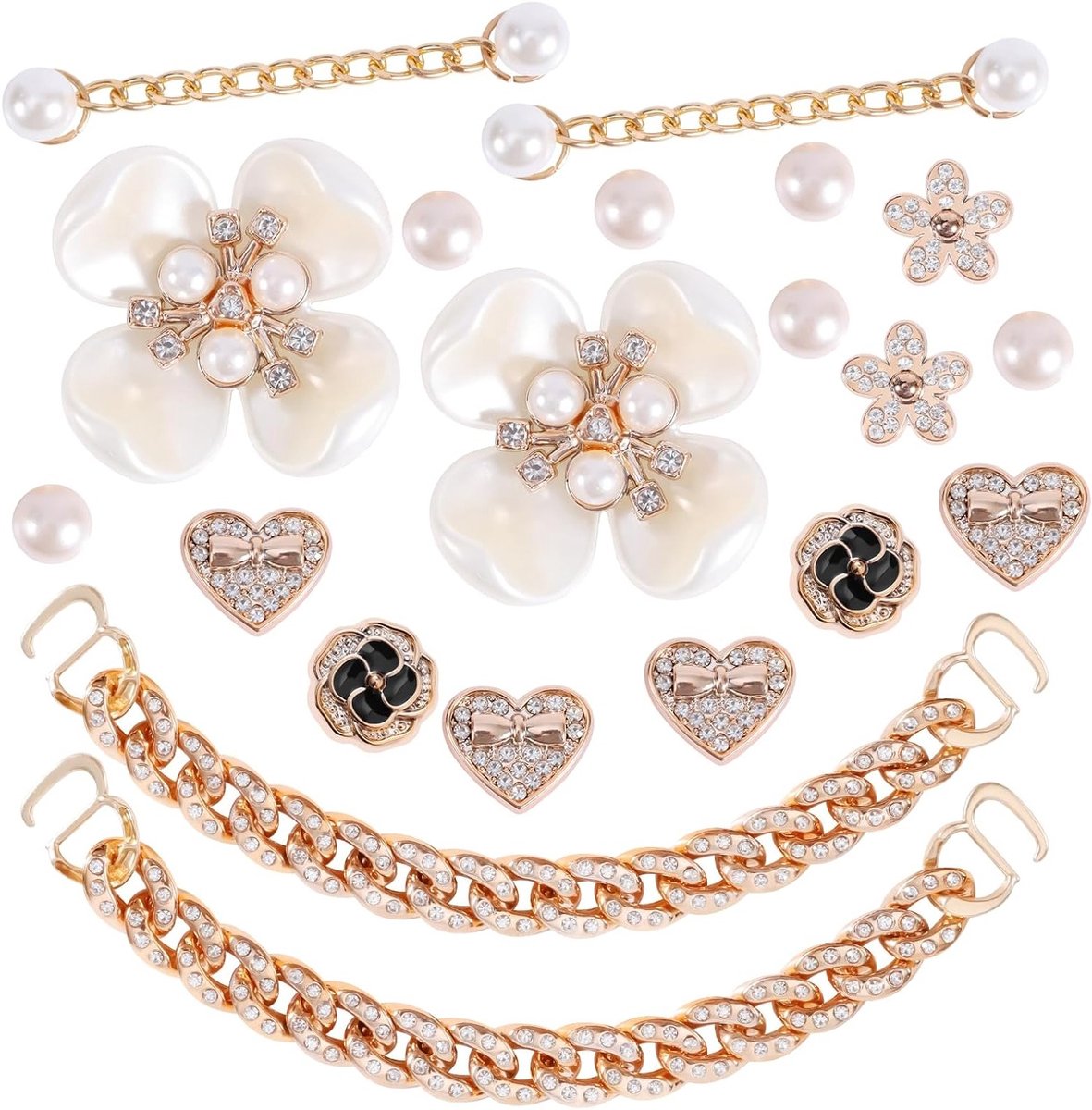 Schoenenaccessoires: 20 Stuks Plastic Parelschoenen Charms voor Mode, Bling Decoratie en Sieraden
