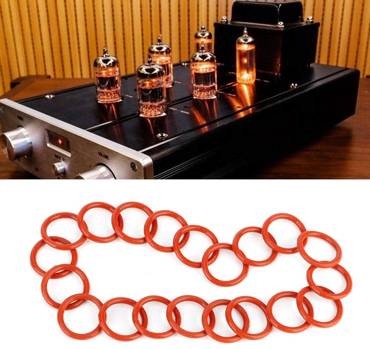 SPHProducts - Buis demper siliconen ringen - Verminder trillingen - Set van 20 stuks - Geschikt voor 12AX7 en 12AU7 - Hoge temperatuur weerstand - Mil