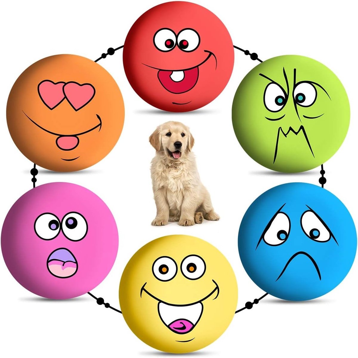 6 Stuks Honden Squeaky Speelgoed van Latex - Zachte Rubber Chew Toys en Speelballen voor Actieve Honden