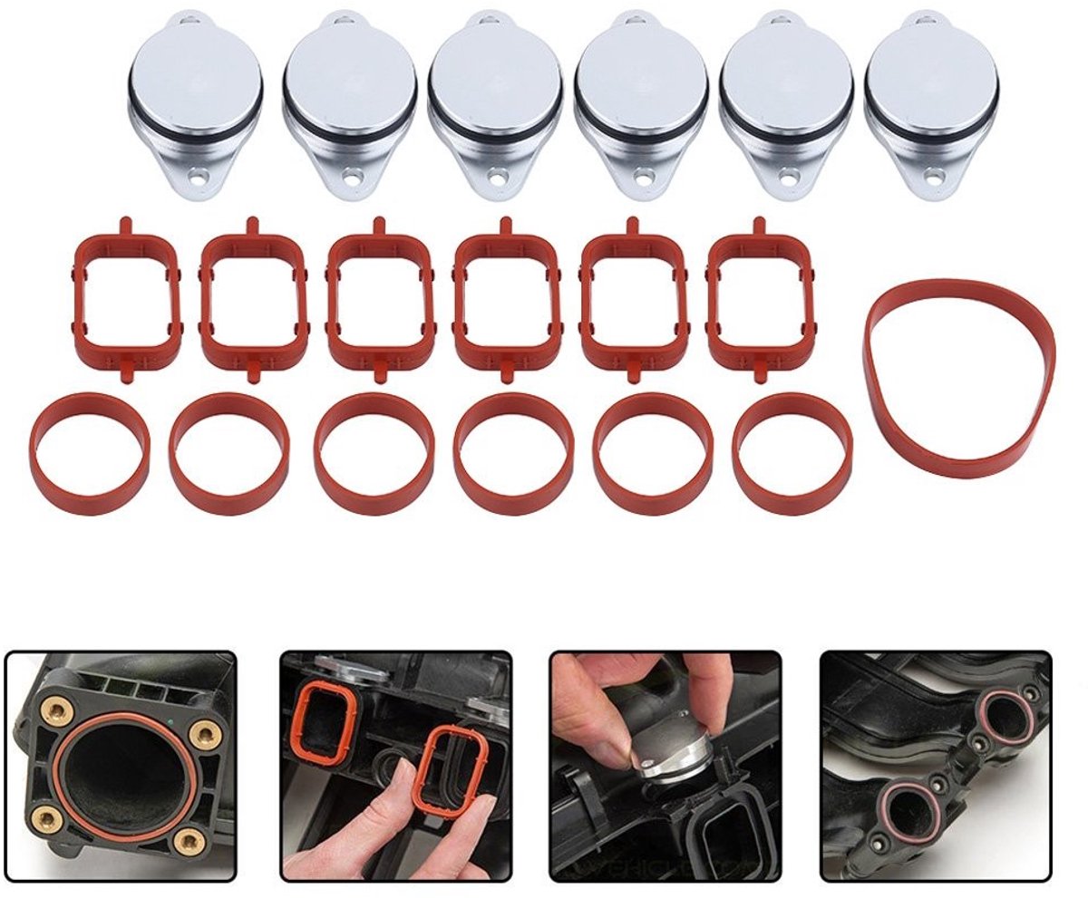 Store_9 - Swirl Flap Blanks - Intake Gasket Set - Hoogwaardige kwaliteit - 33mm - Motorbescherming - Perfecte vervangingskit - Geschikt voor B-M-W ...