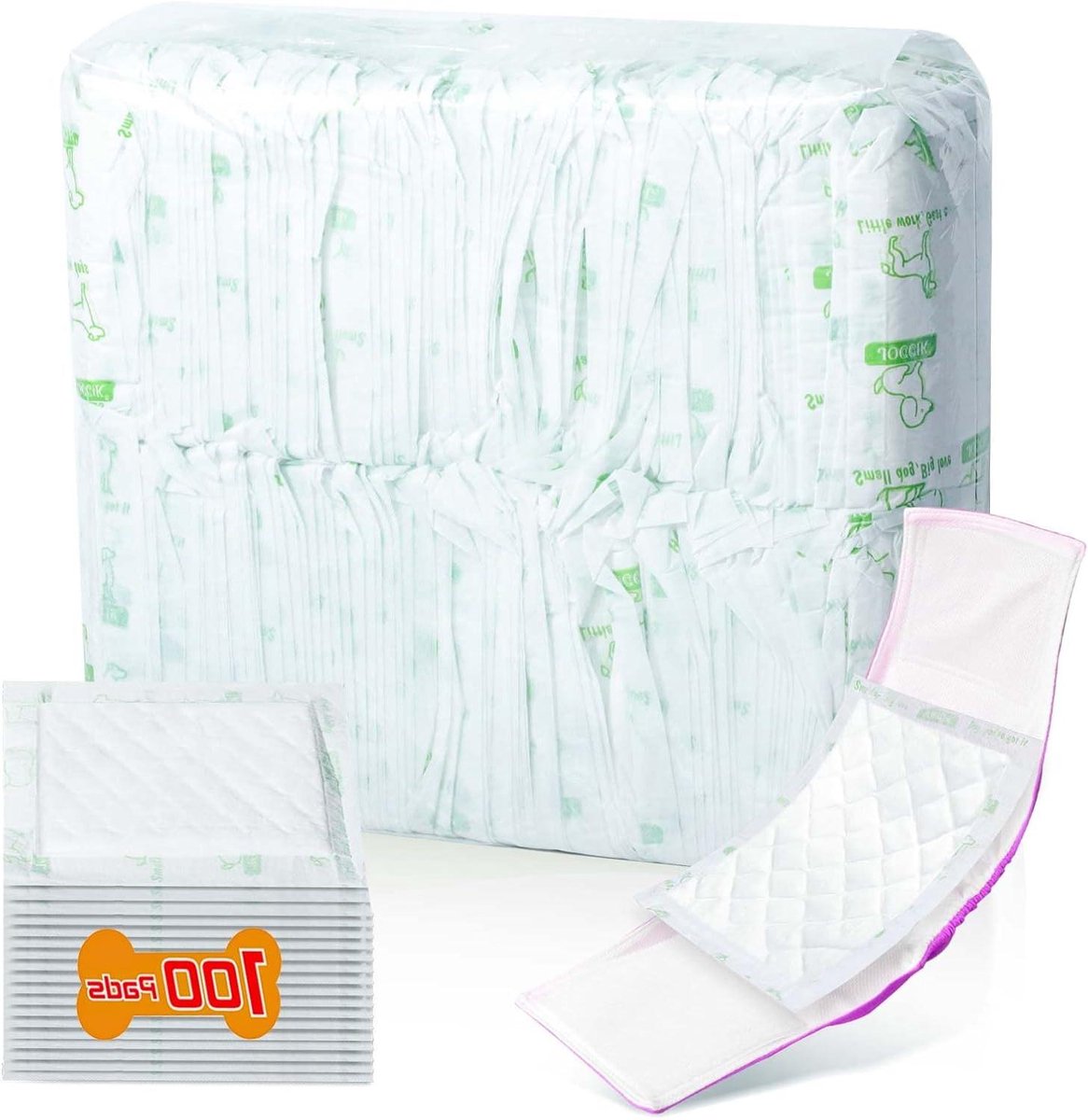 Hondenluiervoeringen - Hondeninlegkruisjes - Honden Zindelijk Maken - Super Absorberende Kern - 100 Stuks - Wit