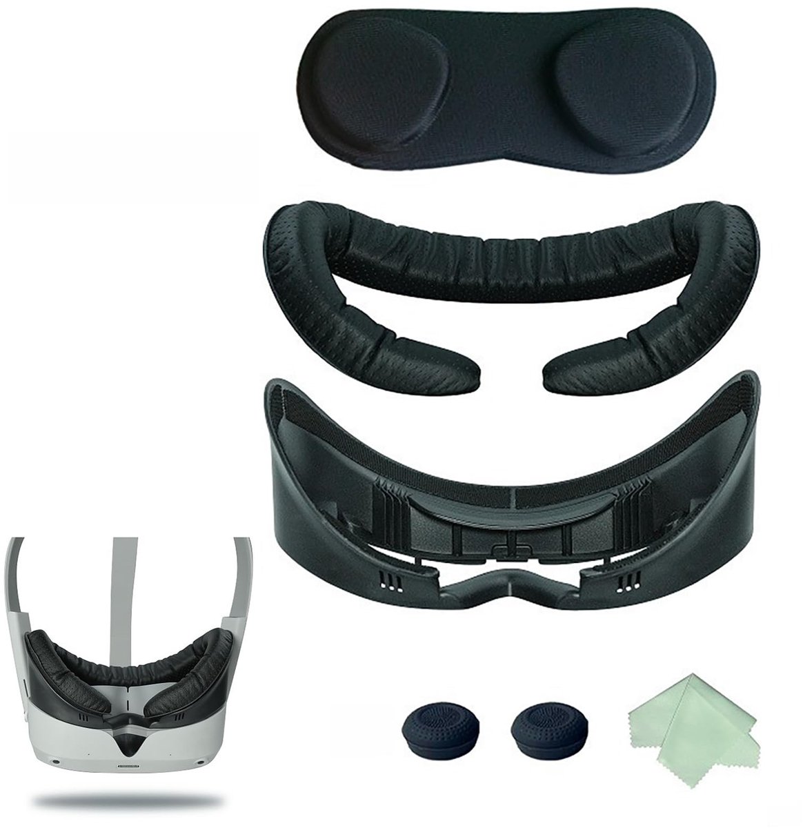 Store_8 VR Headset Gezicht Cover - Ademend Oogmasker - Comfortabel en zacht - Geschikt voor PICO4 - Accessoires Kit - Lens Cover en Rock...