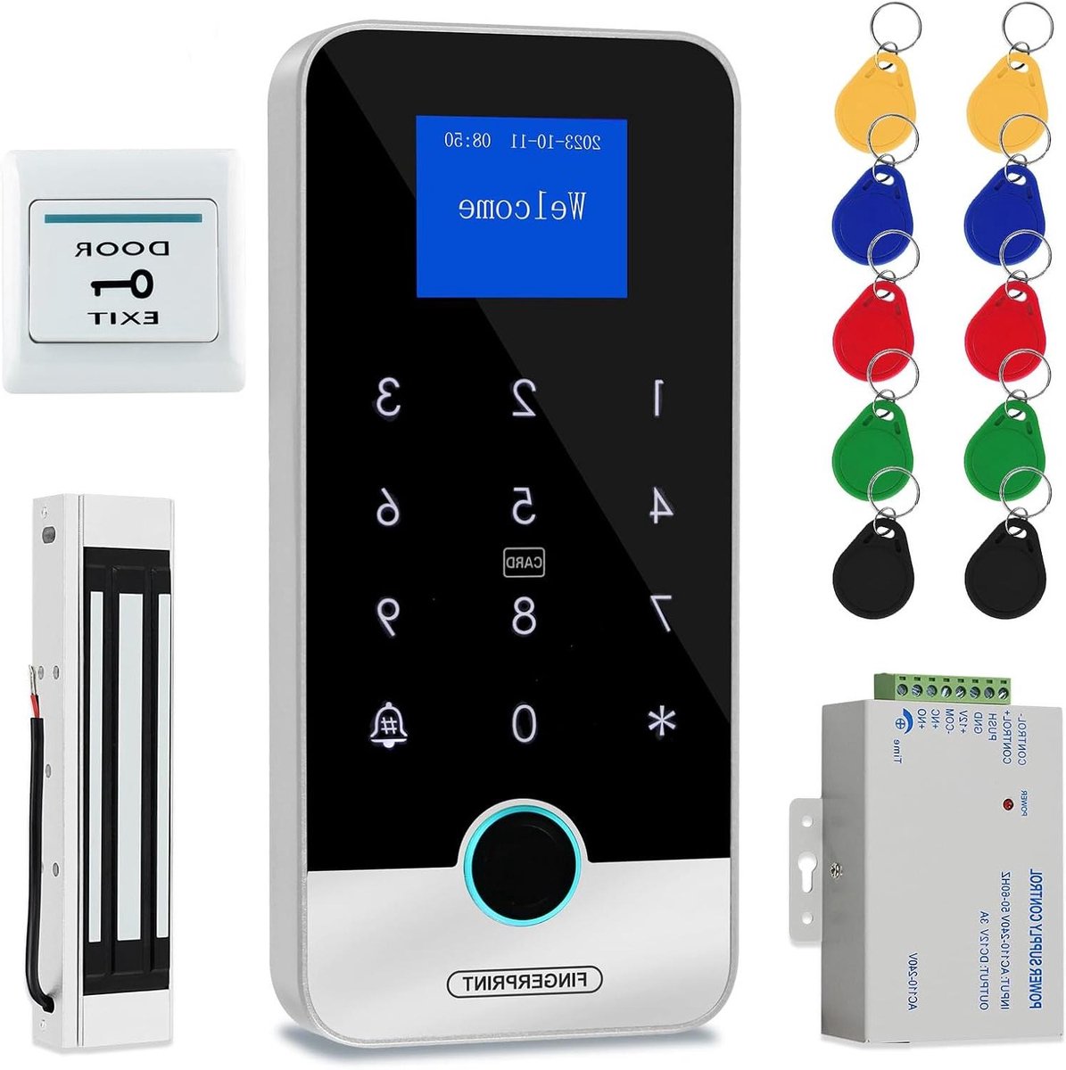 Toegangscontrolesysteem - Deurbeveiliging - Veilige Toegang - Waterproof RFID Toetsenbord - 180kg Lock - Zwart