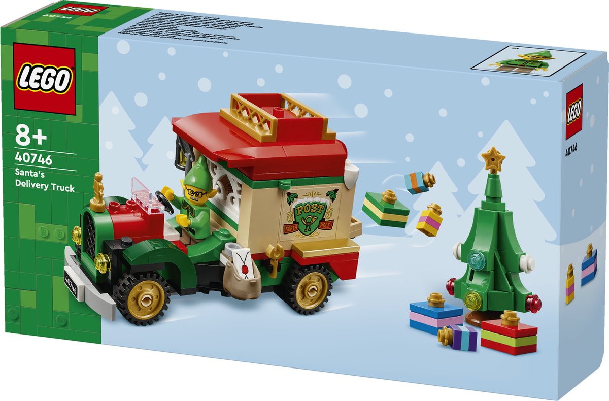 LEGO Bezorgtruck van de Kerstman - 200-delige bouwset met minifiguren thumbnail 4