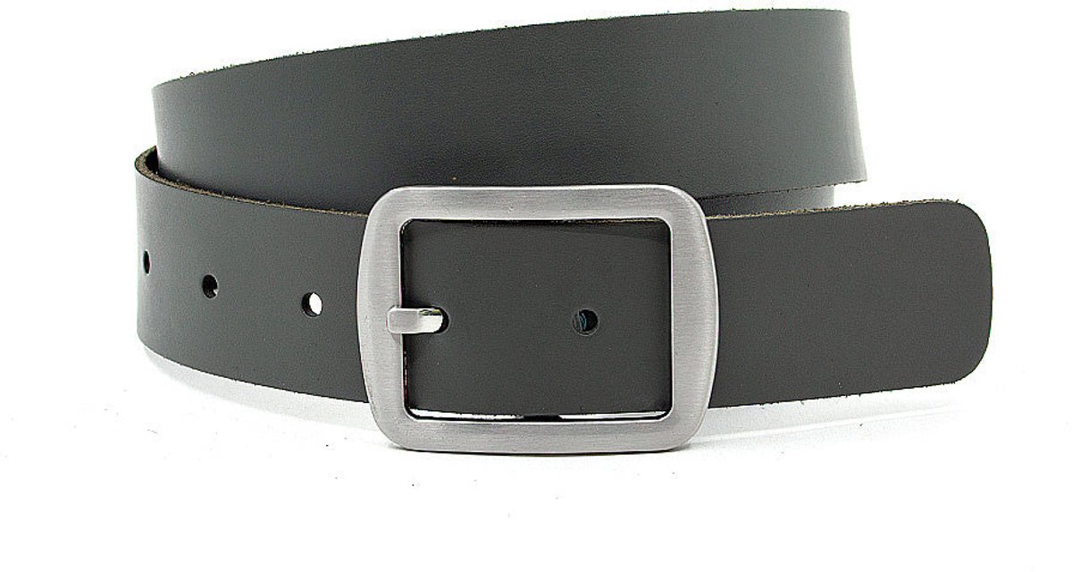 Dames riem grijs - 4 cm breed - Leer - Basic riem - Basic - Maat 105