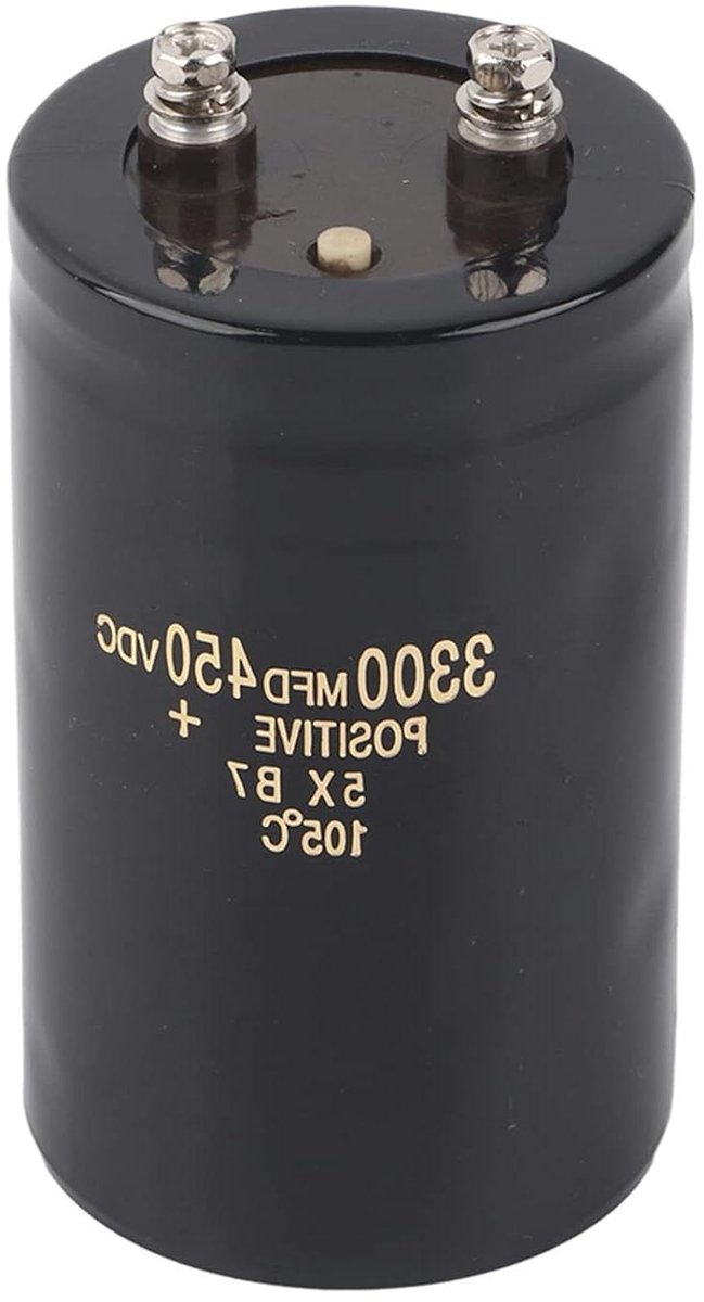 Elektrolytische Condensator - Condensator Schroefklem - Elektronica Projecten - Hoge Spanning - 3300 UF 450 V - Zwart