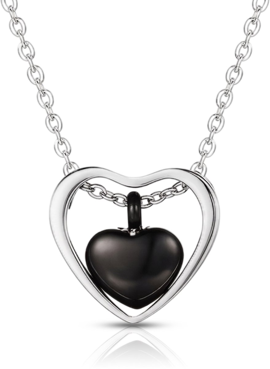 As Hanger Hart Zilver met Metalen Hartje – Mini Urn Ketting – Herinneringssieraad – RVS – Inclusief Ketting & Vulsetje