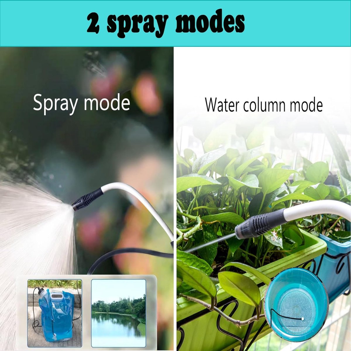 Elektrische Tuinplant Sprinkler - Oplaadbare en Draagbare Spray Stok - Accu Druk Spuiter - 360° Tuin Sprinkler met 5L Waterzak - Tuin Bewatering Systeem
