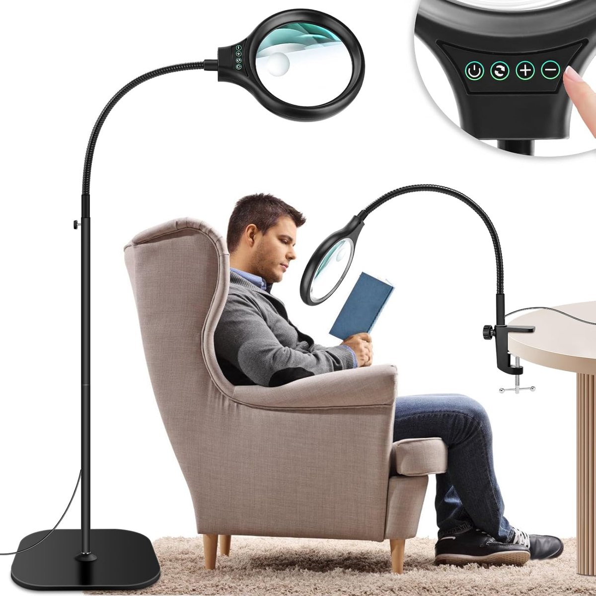 3-in-1 Vergrootglas met 36 LEDs - 3 Kleurenmodi - Handig voor Nauwkeurig Werk