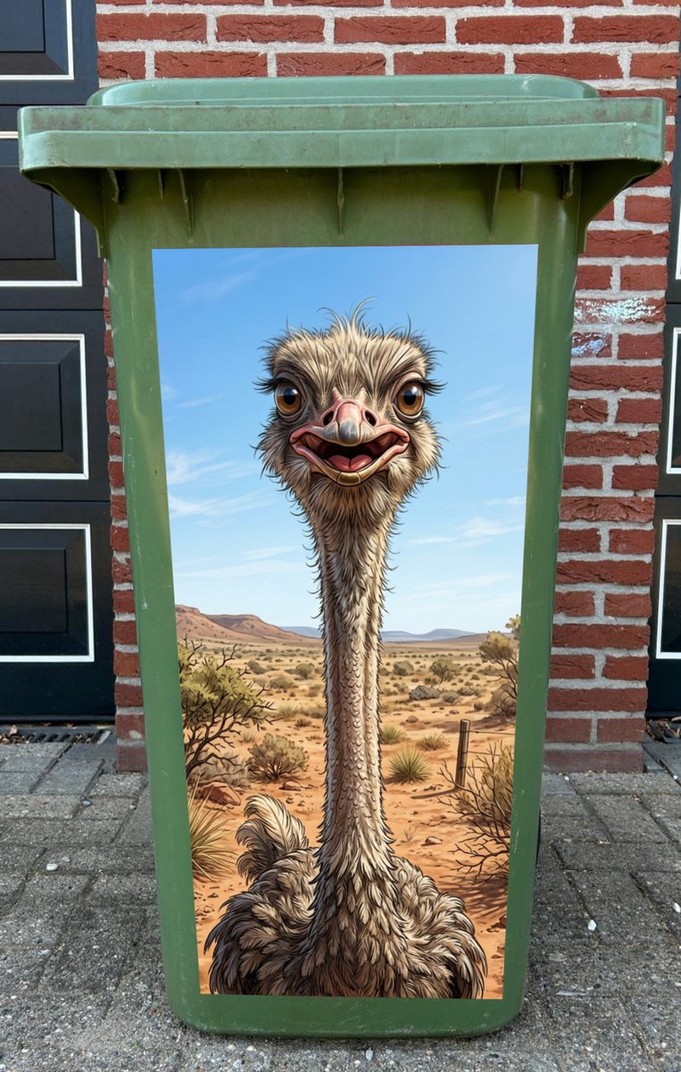 Klikosticker struisvogel 37x80 cm. (zie ook de andere designs)