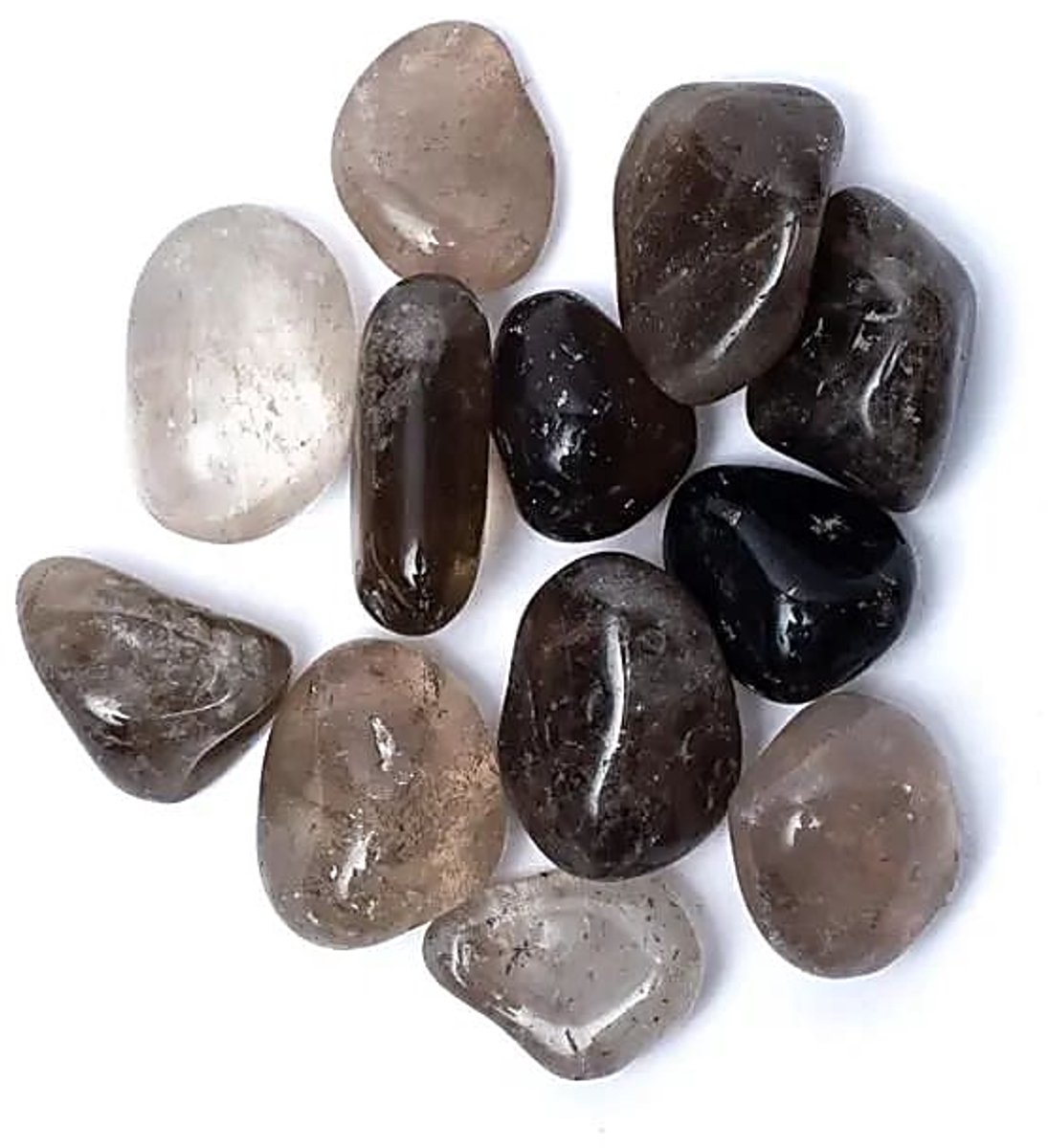 Rookkwarts trommelstenen A kwaliteit - ±3-4cm; ±500g - ±3-4cm; ±500g