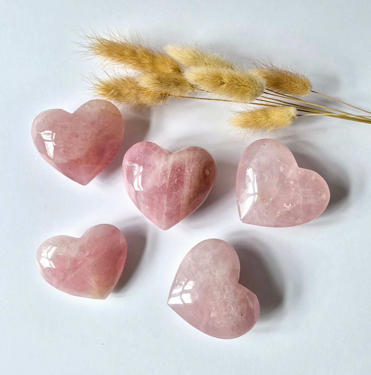Moonlight Gemstones Rozenkwarts Hart 7-10 cm– De Steen van Onvoorwaardelijke Liefde (Valentijn Cadeau) Edelsteen