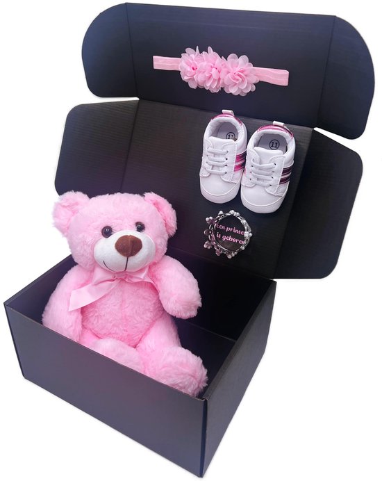 grote roze teddy beer - kraamcadeau - 45 cm - teddybeer - kan ook rechtstreeks als cadeau worden verstuurd van DeBorin — afbeelding 2