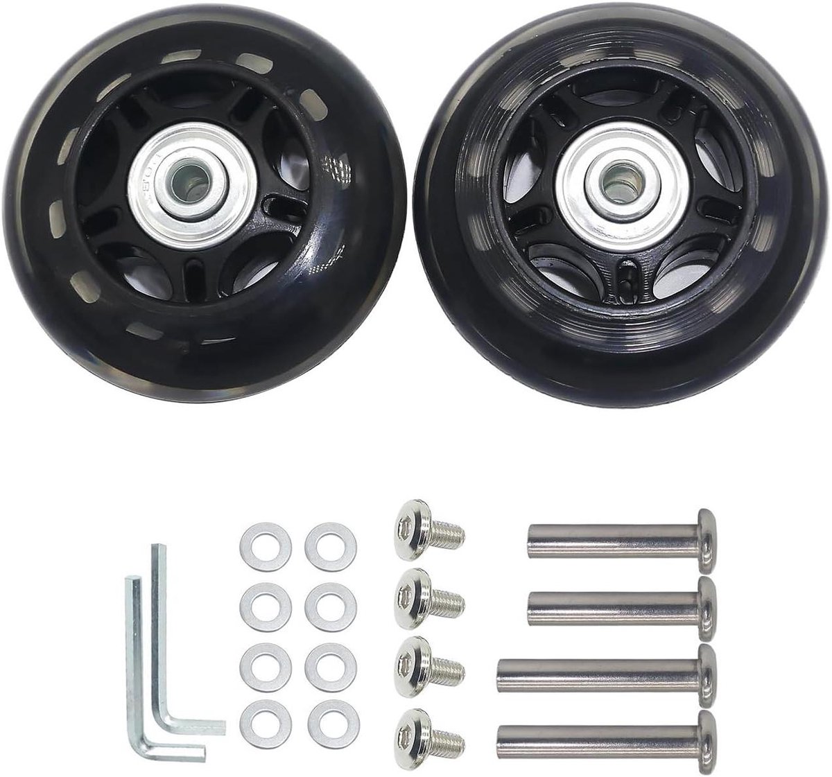 Bagage Koffer Wielen - Vervangende Wielen - Koffer Reparatie - Slijtvast Rubber - 70 mm - Zwart