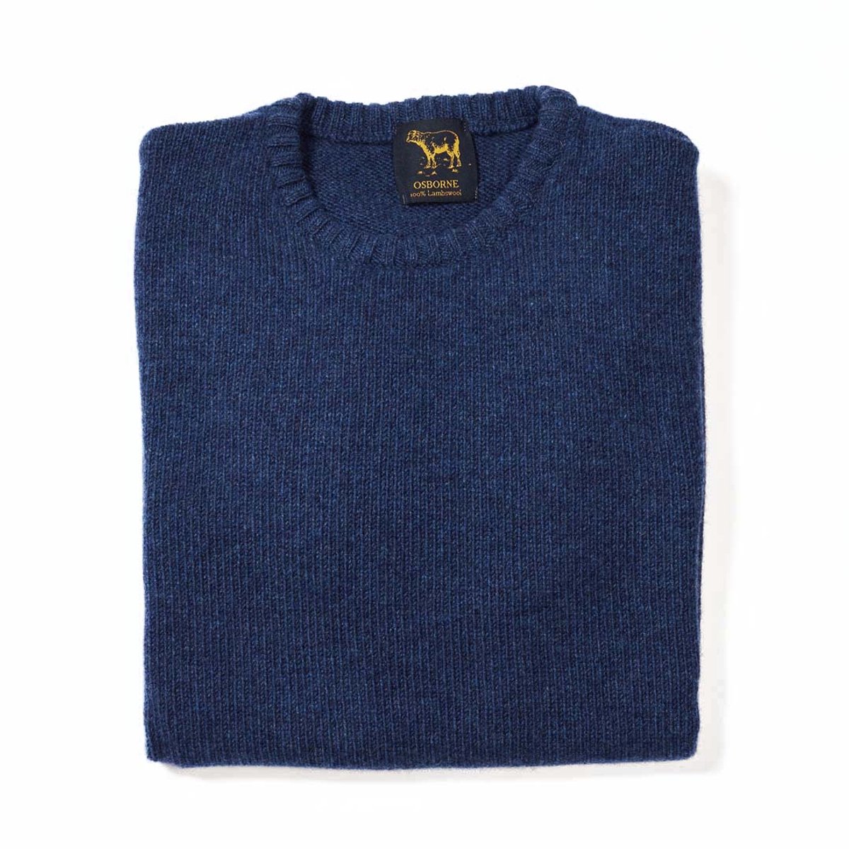 Osborne Knitwear Trui met vervilte ronde hals - Lamswol - Rhapsody - 2XL